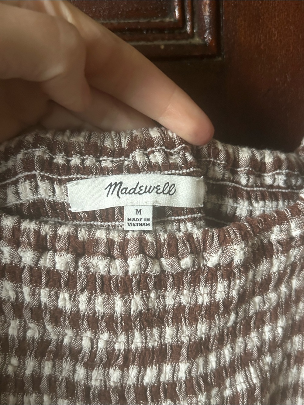 Madewell Lucie Brown Gingham Ruffle Sleeve Midi Dress Size Medium - Picture 6 of 8